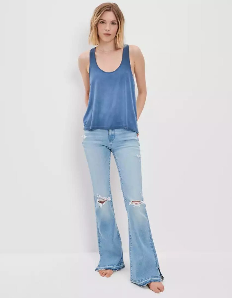 Debardeur American Eagle AE Soft & Sexy Flowy Bleu Marine Femme | OZI-97560185